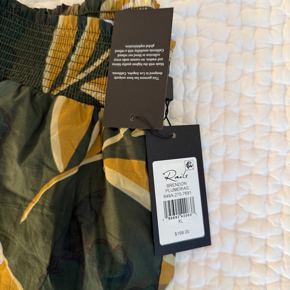 Rails Green Floral Tropical Print Wide Leg Pants - Picture 4 of 8